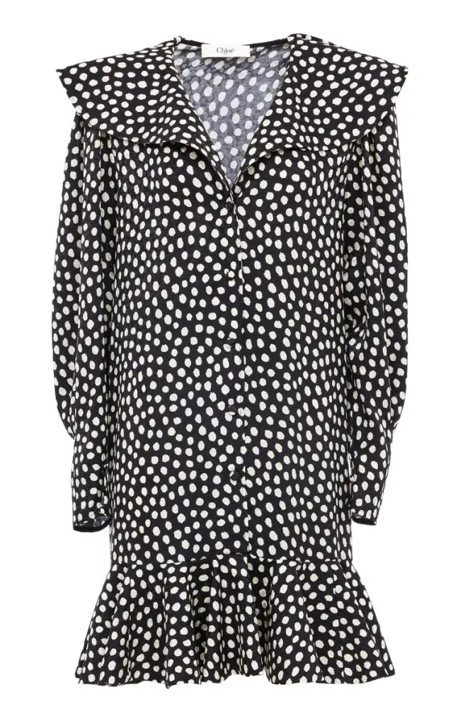 Chloé Polka-Dot Silk Jacquard Mini Dress