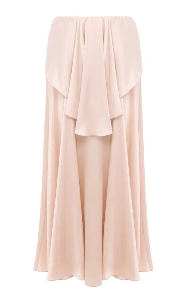 Chloé Draped Washed Silk Satin Maxi Skirt
