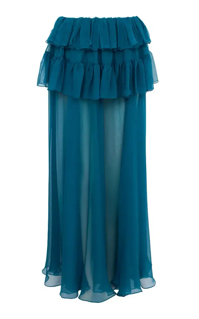 Chloé Silk Mousseline Ruffled Maxi Skirt