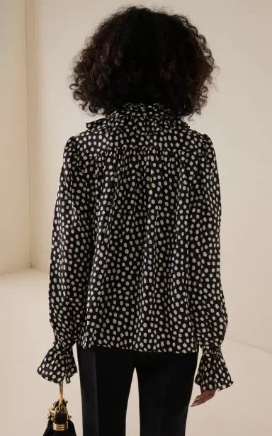 Chloé Polka-Dot Silk Jacquard Blouse | Thumbnail 4 Chloé Polka-Dot Silk Jacquard Blouse | Thumbnail 4