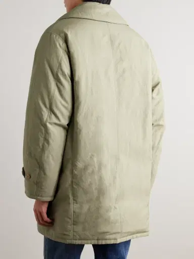 Visvim Winslow Padded Wool and Linen-Blend Down Coat - Men | Thumbnail 3