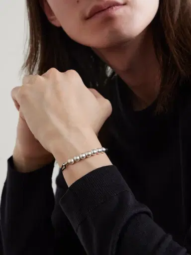LE GRAMME 13g Beaded Sterling Silver and Cord Bracelet - Men | Thumbnail 2 LE GRAMME 13g Beaded Sterling Silver and Cord Bracelet - Men | Thumbnail 2