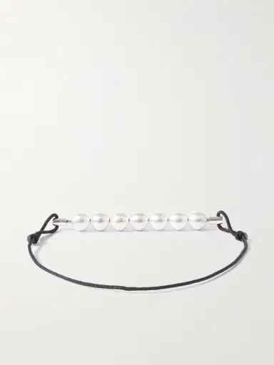 LE GRAMME 13g Beaded Sterling Silver and Cord Bracelet - Men | Thumbnail 3 LE GRAMME 13g Beaded Sterling Silver and Cord Bracelet - Men | Thumbnail 3
