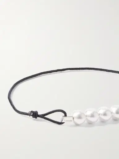 LE GRAMME 13g Beaded Sterling Silver and Cord Bracelet - Men | Thumbnail 4 LE GRAMME 13g Beaded Sterling Silver and Cord Bracelet - Men | Thumbnail 4