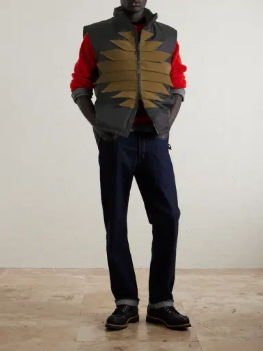 KAPITAL Zepher Suede-Trimmed Shell Gilet - Men | Thumbnail 2
