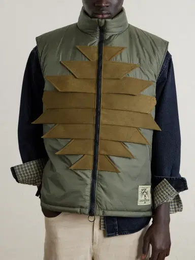KAPITAL Zepher Suede-Trimmed Shell Gilet - Men | Thumbnail 3 KAPITAL Zepher Suede-Trimmed Shell Gilet - Men | Thumbnail 3