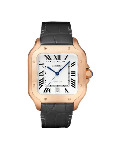 Cartier Santos de Large Automatic 39.8mm Interchangeable 18-Karat Gold and Alligator Watch, Ref. No. WGSA0019 - Men | Thumbnail 1 Cartier Santos de Large Automatic 39.8mm Interchangeable 18-Karat Gold and Alligator Watch, Ref. No. WGSA0019 - Men | Thumbnail 1