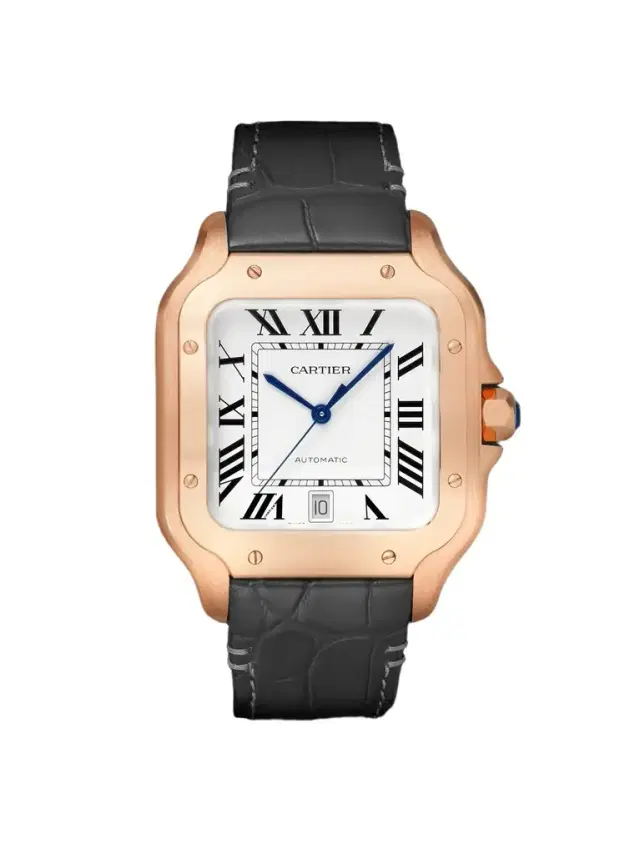Cartier Santos de  Large Automatic 39.8mm Interchangeable 18-Karat Gold and Alligator Watch, Ref. No. WGSA0019 - Men