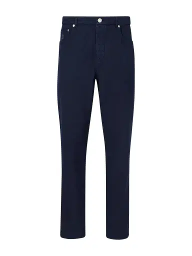 Brunello Cucinelli Logo- Embroidered Straight-Leg Cotton-Twill Trousers - Men | Thumbnail 1 Brunello Cucinelli Logo- Embroidered Straight-Leg Cotton-Twill Trousers - Men | Thumbnail 1