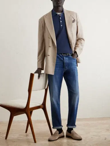 Brunello Cucinelli Ribbed Cotton Polo Shirt - Men | Thumbnail 2