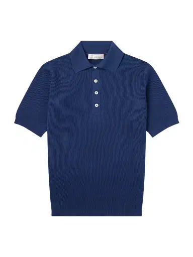 Brunello Cucinelli Ribbed Cotton Polo Shirt - Men | Thumbnail 1