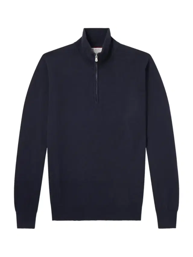 Contrast-Tipped Cashmere Half-Zip Sweater - Men