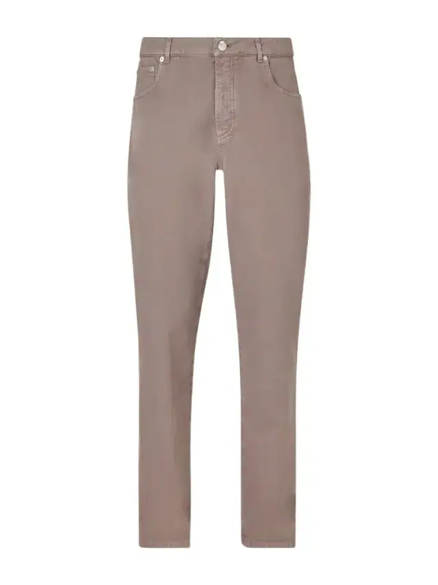 Brunello Cucinelli Logo-Embroidered Straight-Leg Cotton-Twill Trousers - Men
