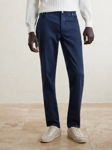 Brunello Cucinelli Slim-Fit Straight-Leg Logo-Embroidered Jeans - Men | Thumbnail 3