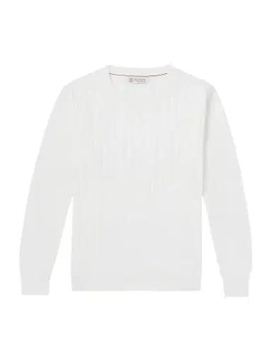 Brunello Cucinelli Ribbed Cotton Sweater - Men | Thumbnail 1 Brunello Cucinelli Ribbed Cotton Sweater - Men | Thumbnail 1