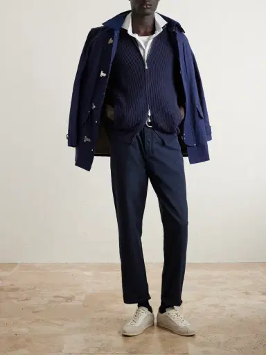 Brunello Cucinelli Ribbed Cotton Zip-Up Sweater - Men | Thumbnail 2