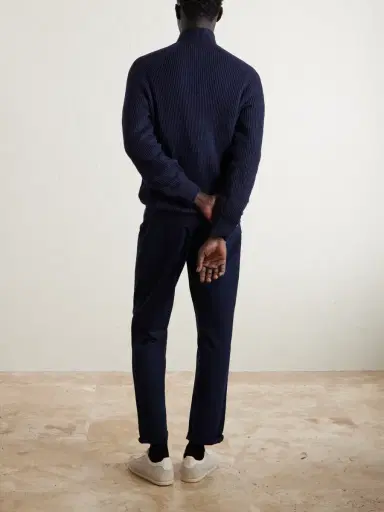 Brunello Cucinelli Ribbed Cotton Zip-Up Sweater - Men | Thumbnail 4
