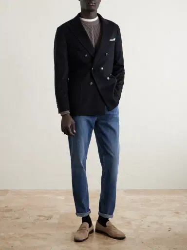 Brunello Cucinelli Slim-Fit Straight-Leg Logo-Embroidered Jeans - Men | Thumbnail 2 Brunello Cucinelli Slim-Fit Straight-Leg Logo-Embroidered Jeans - Men | Thumbnail 2