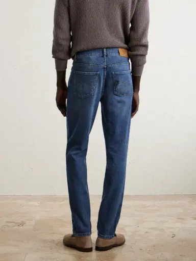 Brunello Cucinelli Slim-Fit Straight-Leg Logo-Embroidered Jeans - Men | Thumbnail 4 Brunello Cucinelli Slim-Fit Straight-Leg Logo-Embroidered Jeans - Men | Thumbnail 4