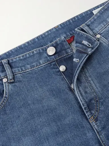 Brunello Cucinelli Slim-Fit Straight-Leg Logo-Embroidered Jeans - Men | Thumbnail 5 Brunello Cucinelli Slim-Fit Straight-Leg Logo-Embroidered Jeans - Men | Thumbnail 5