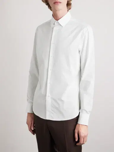Canali Essential Cutaway-Collar Cotton-Poplin Shirt - Men | Thumbnail 3