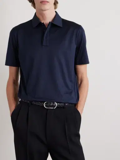 Canali Cotton-Jersey Polo Shirt - Men | Thumbnail 3