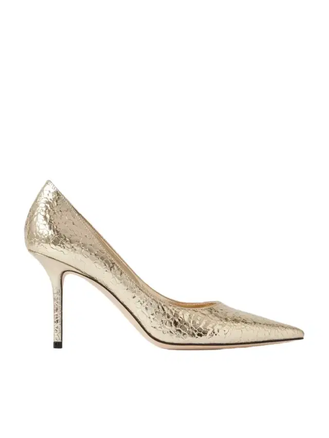Love 85 Metallic Cracked-leather Pumps