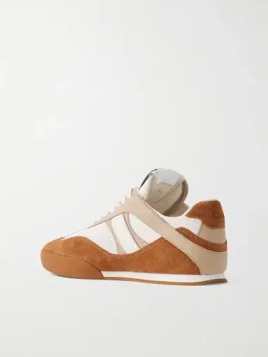 Chloé Kick Leather And Suede-trimmed Mesh Sneakers | Thumbnail 3 Chloé Kick Leather And Suede-trimmed Mesh Sneakers | Thumbnail 3