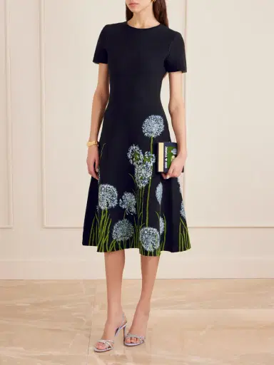 Oscar de la Renta Jacquard-knit Midi Dress | Thumbnail 2