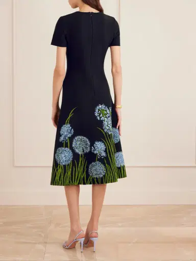 Oscar de la Renta Jacquard-knit Midi Dress | Thumbnail 3
