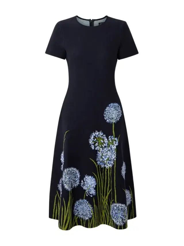 Jacquard-knit Midi Dress