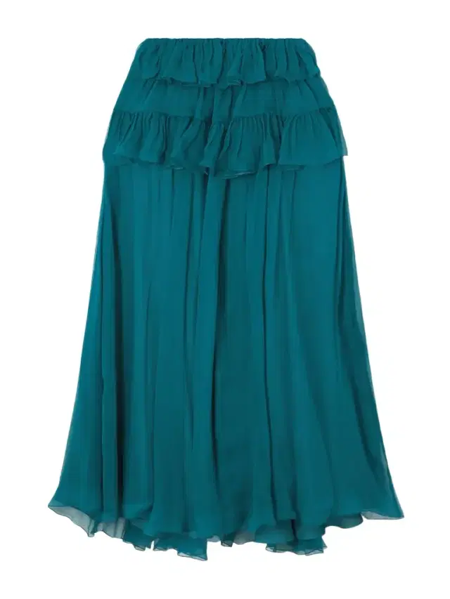 Tiered Organic Silk-mousseline Maxi Skirt