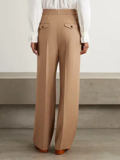 Chloé Pleated Wool-gabardine Wide-leg Pants | Thumbnail 3
