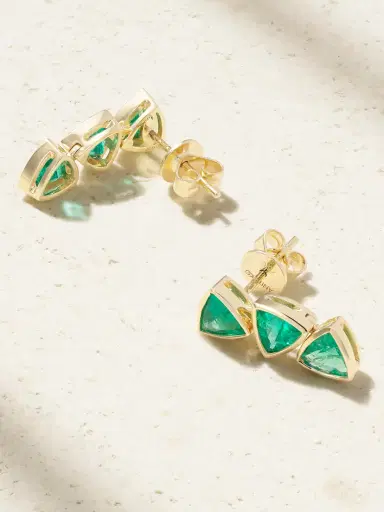 Anita Ko 18-karat Gold Emerald Earrings | Thumbnail 3