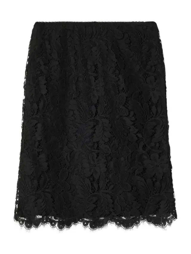 Cotton-blend Lace Midi Skirt