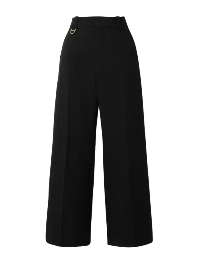 Wool-crepe Straight-leg Pants