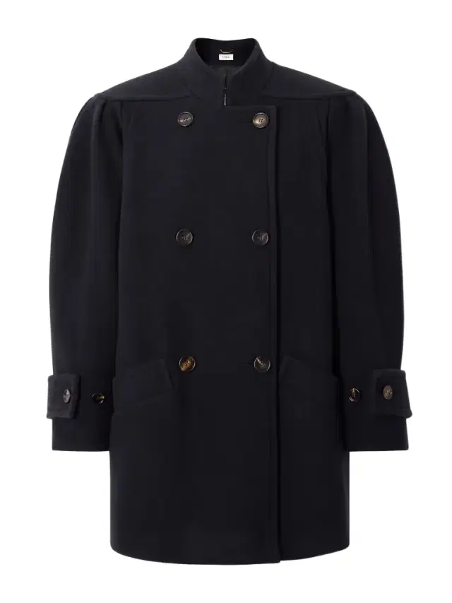 Wool-blend Double-breasted Coat