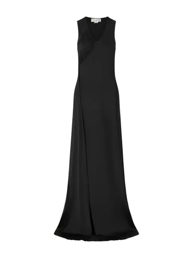 Gathered Satin Gown