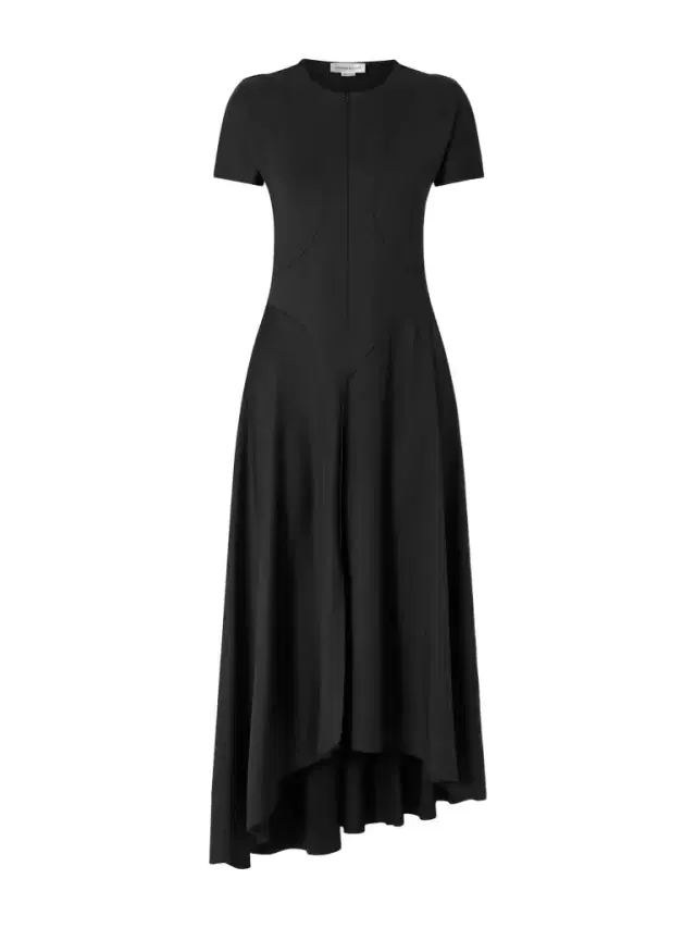 Stretch-jersey Zip-up Midi Dress