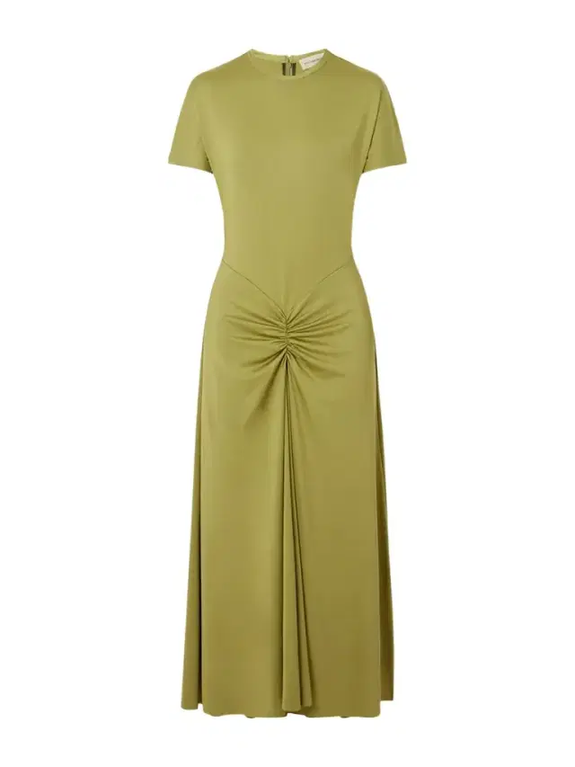 Gathered Satin-jersey Midi Dress