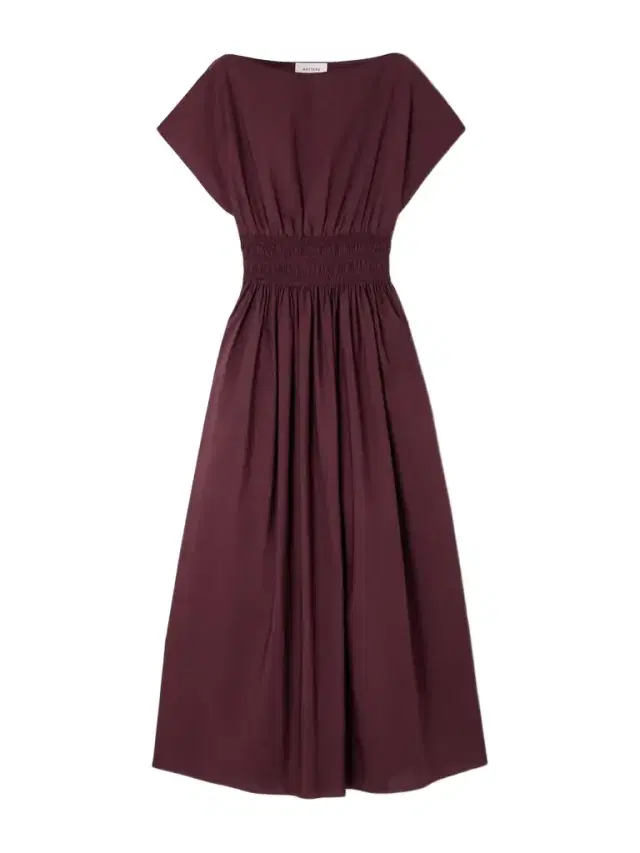 Shirred Organic Cotton-poplin Midi Dress