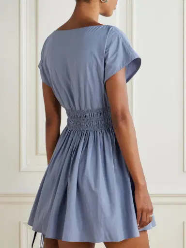 Matteau Shirred Organic Cotton Mini Dress | Thumbnail 3 Matteau Shirred Organic Cotton Mini Dress | Thumbnail 3