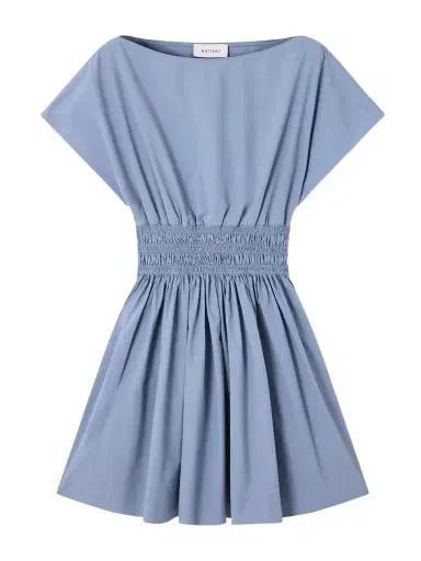 Matteau Shirred Organic Cotton Mini Dress | Thumbnail 1 Matteau Shirred Organic Cotton Mini Dress | Thumbnail 1