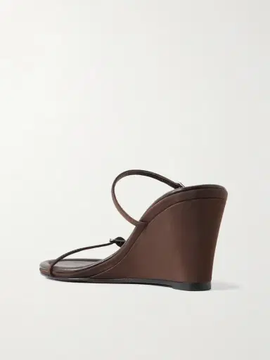 St. Agni Petit Belt Recycled-satin Wedge Sandals | Thumbnail 3 St. Agni Petit Belt Recycled-satin Wedge Sandals | Thumbnail 3