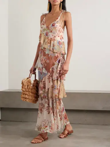 Zimmermann Awaken Ruffled Floral-print Cotton And Silk-blend Crepe De Chine Maxi Dress | Thumbnail 2