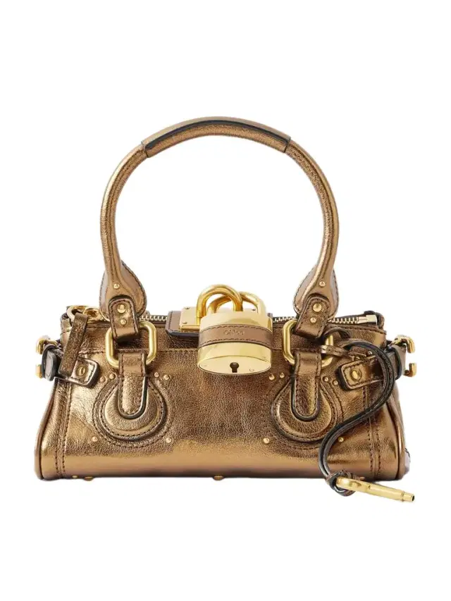 Chloé Paddington Embellished Crinkled-leather Tote