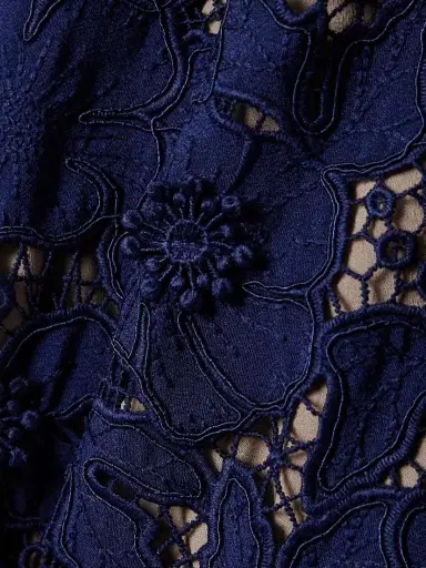 Self-Portrait Belted Guipure Lace Midi Dress | Thumbnail 4 Self-Portrait Belted Guipure Lace Midi Dress | Thumbnail 4