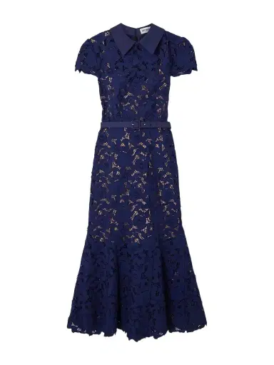 Self-Portrait Belted Guipure Lace Midi Dress | Thumbnail 1 Self-Portrait Belted Guipure Lace Midi Dress | Thumbnail 1