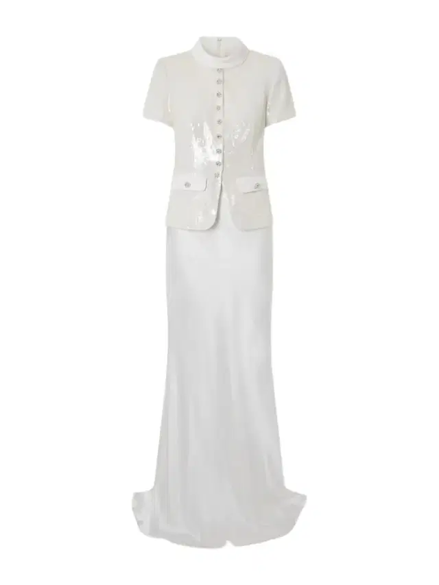 Embellished Satin Maxi Dress