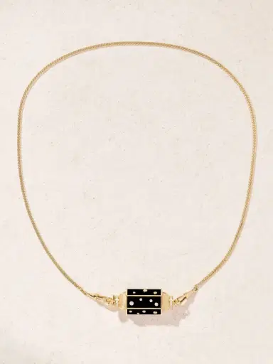 Marie Lichtenberg Dot Locket Gourmette 18-karat Gold, Ebony And Diamond Necklace | Thumbnail 4 Marie Lichtenberg Dot Locket Gourmette 18-karat Gold, Ebony And Diamond Necklace | Thumbnail 4